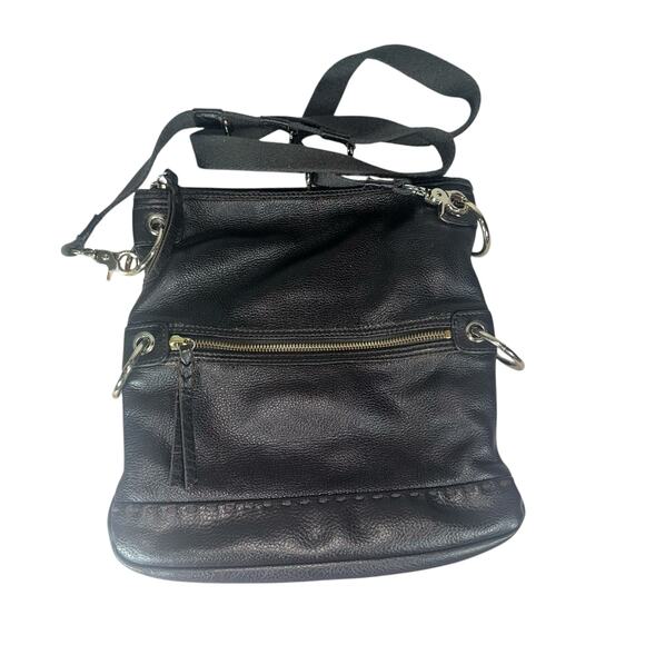 The Sak Brown Leather Crossbody Shoulder Bag Zip Pocket Boho Slouchy Style - Picture 6 of 9